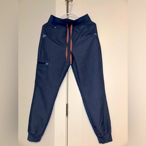 Women's Heather Denim High Waisted Zamora - Jogger Scrub Pants - Picture 1 of 1